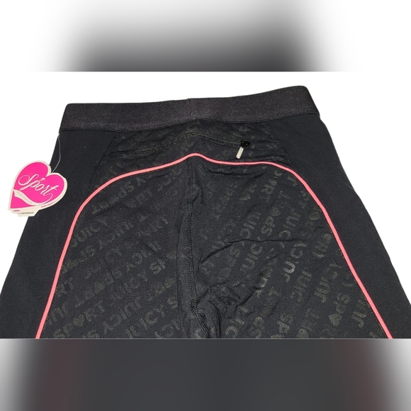 NWT Juicy Couture Sport Activewear Black Leggings with Back Pocket - Picture 5 of 6